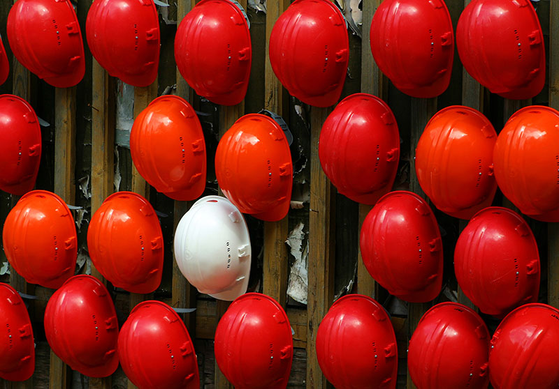 Industrial Commercial Safety Hard Hats Hanging